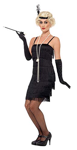 Smiffy's - Disfraz para mujer, Flapper, años '20, Negro, XL (48-50 EU)