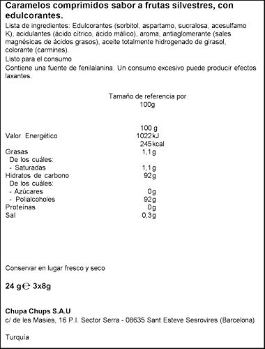 Smint Tabs Frutas Silvestres, Caramelo Comprimido sin Azúcar - 3 unidades de 8 gr. (Total 24 gr.)