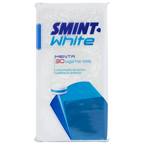 Smint White Menta, Complemento alimenticio de vitamina D, comprimidos con edulcorantes, Sin Azúcar - 2 unidades de 21 gr. (Total 42 gr.)