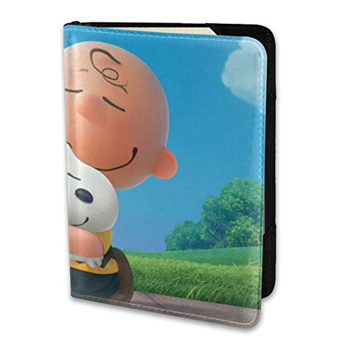 Snoopy Anime pasaporte titular de viaje cartera para tarjeta de crédito boleto documento bolsa para pasaportes dinero tarjetas de embarque boletos