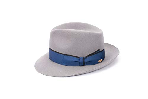 SOMBREROS FERNANDEZ Y ROCHE S.A. SEVILLA Eric Fedora Gris Claro Cinta Azul