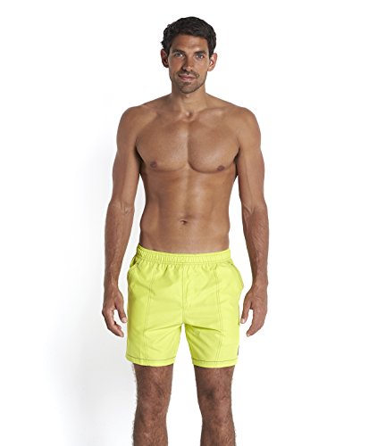 Speedo Trim Leisure - Bañador para Hombre (40,6 cm), Hombre, Color Verde - Wild Lime/Hedgerow, tamaño Mediano