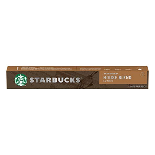 Starbucks House Blend de NESPRESSO Cápsulas de café de tostado medio, 8 x tubo de 10