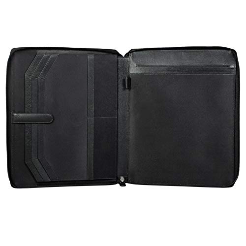 STILORD 'Dexter' Portadocumentos Cuero Bolsa Portátil 13,3' para MacBook Portafolios o Maletín Carpeta Conferencia Trabajo o Negocios Piel Auténtico, Color:obsidiana Negro