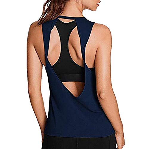 Sulifor Mujeres Activewear Sexy,Ropa de Yoga para Mujer,Chaleco de Entrenamiento de Espalda Abierta,Deportes Gym Tank Tops,Chaleco de Verano Diaria