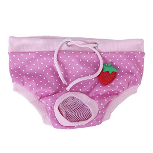 Switty Breve Mujer Perro Mascota higiénico Sanitario de Las Bragas pañal para Perros pequeños (de Color Rosa con Puntos Blancos, S)