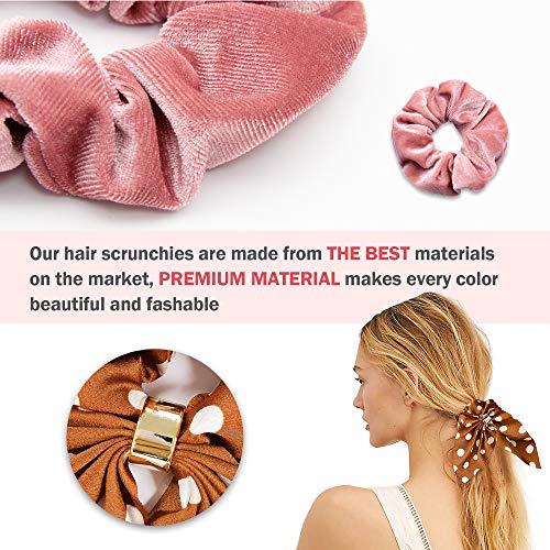 SYOSIN Scrunchies Set, Cintas para el pelo Multi Color - Cintas para el cabello de para accesorios para el cabello para niñas,Diseño retro para niñas