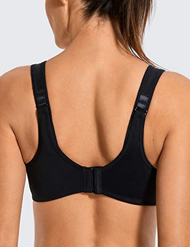 SYROKAN - Sujetador Deportivo con Aros Preformado Tallas Grandes Run para Mujer Negro ES:100E (EU 85E)