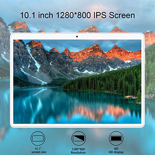 Tablet 10 Pulgadas 4G FHD 64GB de ROM 4GB de RAM Android 9.0 Certificado por Google GMS Tablet PC Procesador de Quad Core Batería 8500mAh Dual SIM 8MP Cámara WiFi,Bluetooth,GPS,OTG(Oro)