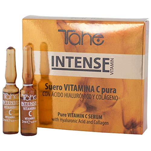 Tahe Intense Suero Lifting de Vitamina C de Acción Prolongada con Ácido Hialurónico y Colágeno, 5 x 2 ml