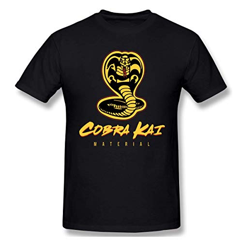 Tengyuntong Camisetas y Tops Hombre Polos y Camisas, Camiseta clásica de kárate Cobra Kai para Hombre, de algodón, cómoda Camiseta de Manga Corta