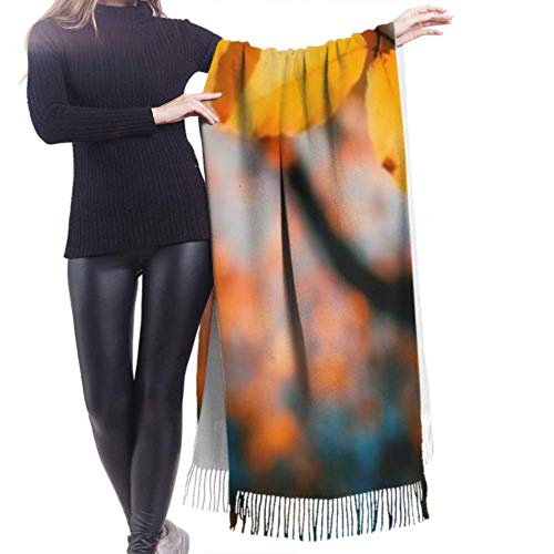 Tengyuntong Pashmina Wrap Manta bufanda, clásica cachemira sensación Unisex invierno bufanda, majestuoso bosque colorido vigas naturales largas y calientes bufandas abrigo chal estola