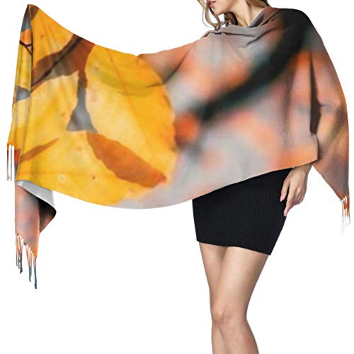 Tengyuntong Pashmina Wrap Manta bufanda, clásica cachemira sensación Unisex invierno bufanda, majestuoso bosque colorido vigas naturales largas y calientes bufandas abrigo chal estola