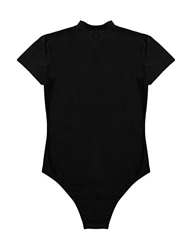 TiaoBug Maillots Hombre de Gimnasia Danza Ballet Leotardo Bodys Elástico de Fitness Ejercicio Mallas Verano Bañador Natación Deportivo Negro S