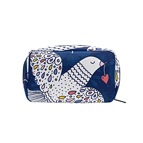 TIZORAX Peace Pigeon Dove Love Bolsa de Cosméticos Bolsa de Embrague Organizador Bolsa de Viaje