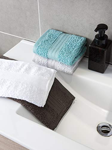 Toallas de mano grandes de algodón (gris, paquete de 6, 40 x 72 cm) - Uso multipropósito para baño, manos, cara, gimnasio y spa por GraceAier Towels