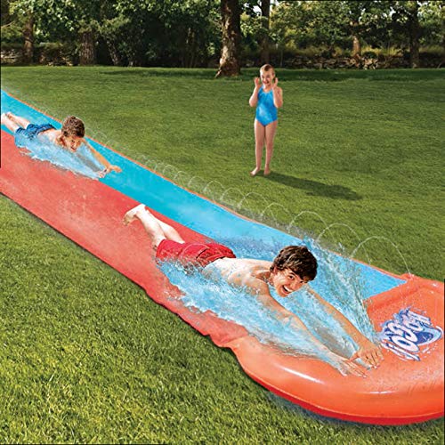 Tobogán Acuático Inflable 20 Pies Piscina De Doble Corredor Parque De Verano para Niños Jugar En El Patio Diversión Al Aire Libre Salpicaduras Slip N Slide Wave Rider