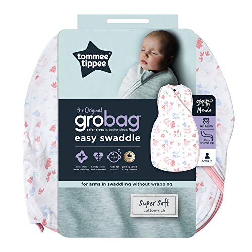 Tommee Tippee The Original Grobag, recién Nacido fácil Swaddle, 0-3 m, Pretty Petals, 24 g, 491348