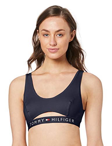 Tommy Hilfiger Cut out Sujetador Estilo Bralette, Azul (Navy Blazer 416), 85 (Talla del Fabricante: SM) para Mujer