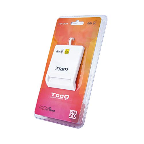 Tooq TQR-210W - Lector Externo de DNI Electrónico y Tarjetas Inteligentes (DNIe) USB 2.0, Color Blanco, 480 Mbps