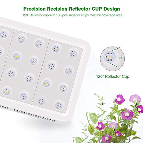 TOPLANET Lampara de Cultivo, Reflector 600W Lámpara de Planta UV IR Full Spectrum con Veg & Bloom Channel para Jardín de Interior Greenhouse Hydroponics Herb Flower Growing