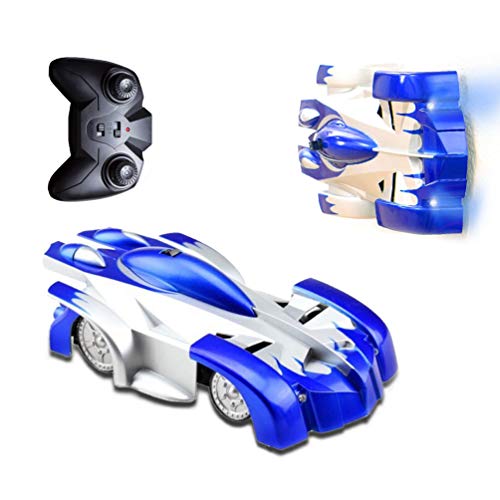 TOPSUN Coche de Control Remoto, trepador de Pared Coches RC rápidos con Luces LED Juguetes de Auto antigravedad Stunt Recargables adecuados para Adultos, niños (Azul)