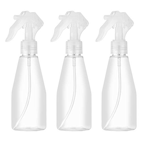 Toureal 200ml Botella de Spray Vacías Plástico (3 Piezas) Pulverizador de Disparo para Agua, Alcohol, Plantas (Transparente)