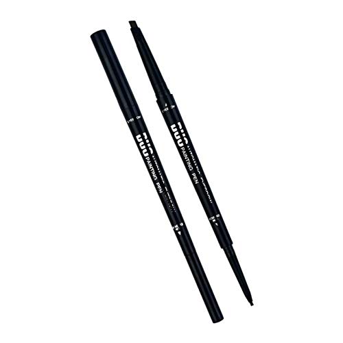 Toygogo 2pcs Lápiz de Cejas Impermeable Doble Cabezal Ultrafina Herramienta de Maquillaje Profesional para Maquilladores - Marrón rojizo