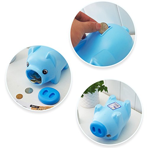 TOYMYTOY Hucha Plastic Saving Pot un regalo único perfecto de Navidad para los niños (azul)