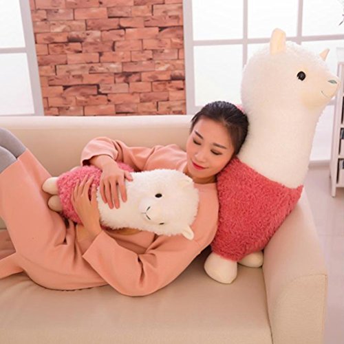 TOYMYTOY Juguetes de animales de alpaca suaves lindos juguetes de muñecas de peluche ovejas elegantes para los niños y los amantes de 24 cm (blanco)