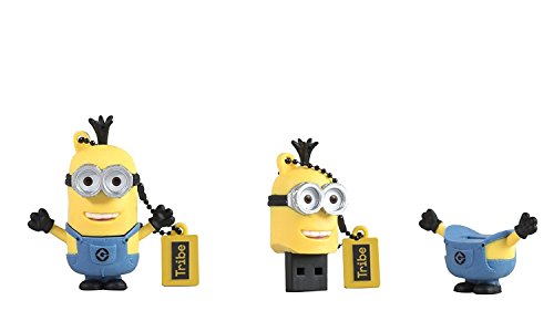 Tribe Los Minions Despicable Me Kevin - Memoria USB 2.0 de 16 GB Pendrive Flash Drive de Goma con Llavero, Color Amarillo