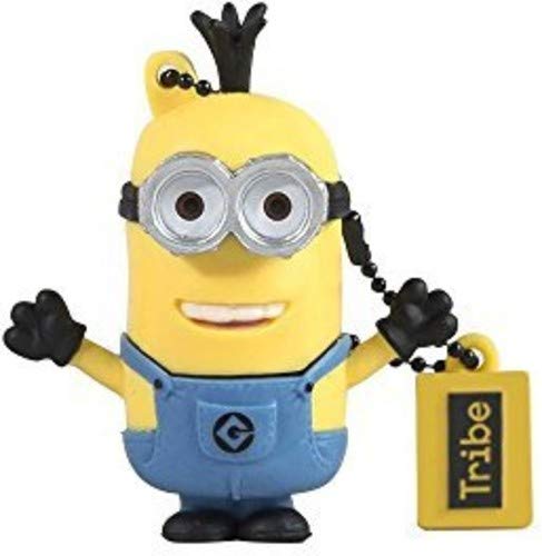 Tribe Los Minions Despicable Me Kevin - Memoria USB 2.0 de 16 GB Pendrive Flash Drive de Goma con Llavero, Color Amarillo