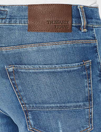 Trussardi Jeans 370 Close Denim Ice Authentic Vaqueros Straight, Azul (Blue U280), 42 (Talla del Fabricante: 31) para Hombre