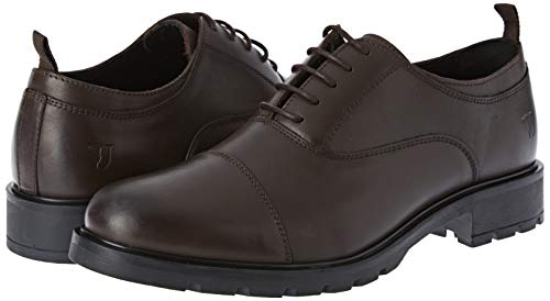 Trussardi Jeans Logo, Zapatos de Cordones Derby para Hombre, Marrón (Dark Brown B220), 45 EU