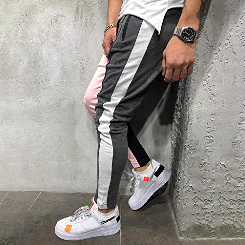 TWBB Pantalones Deportivos de Patchwork Casual para Hombre Pantalones Jogger