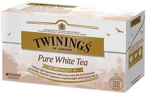 Twinings Speciality - Pure White Tea - Precioso Té Blanco con Gemas y las Primeras Hojas de la Planta de Té - Inspirado por los Emperadores de China - Perfume Fresco y en Disolución (25 Bolsas)