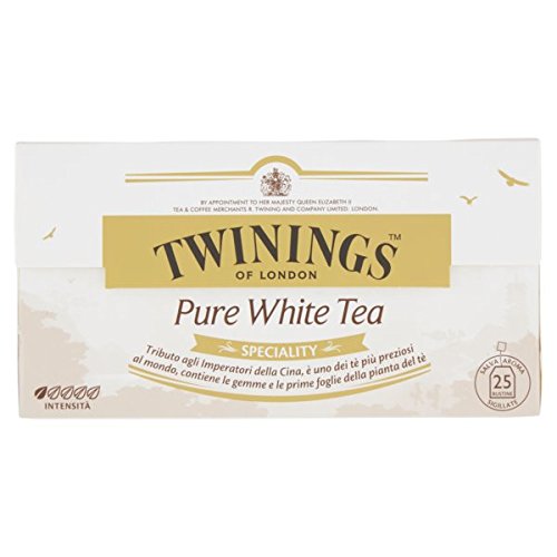 Twinings Speciality - Pure White Tea - Precioso Té Blanco con Gemas y las Primeras Hojas de la Planta de Té - Inspirado por los Emperadores de China - Perfume Fresco y en Disolución (25 Bolsas)