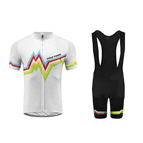 Uglyfrog 2019 Manga Corta Hombres Jersey + Pantalones Cortos Mangas Cortas de Ciclismo Ropa Maillot Transpirable para Deportes al Aire Libre Ciclo Bicicleta ESHSJ48