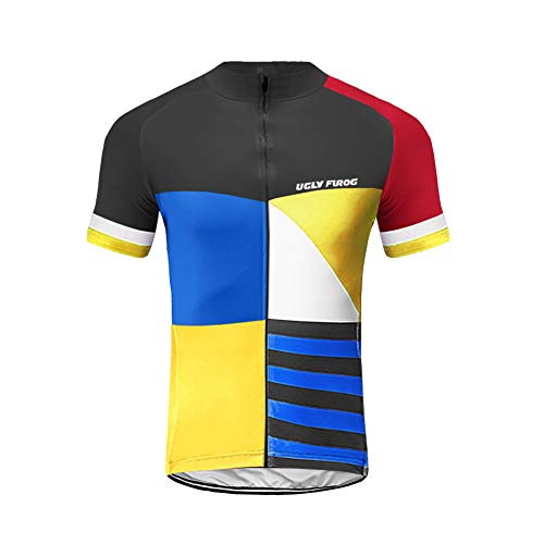 Uglyfrog MTB Hombre Verano Transpirable Secado Rápido Absorción De Humedad Manga Corta Ciclismo Jersey Ropa Bicicleta ESH19DJT10