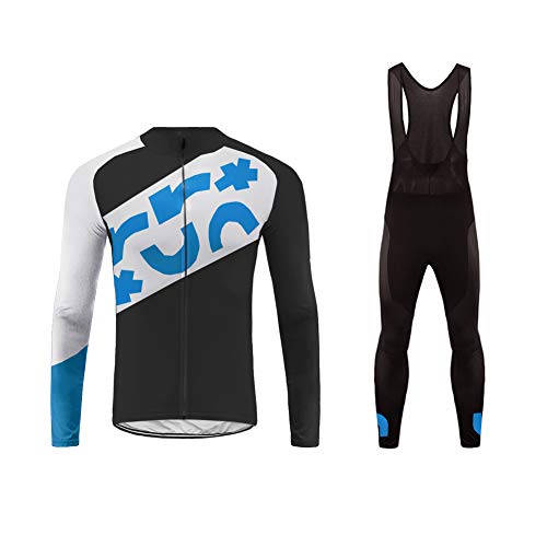 Uglyfrog Ropa Hombre Invierno Conjunto de Ropa de Ciclismo - Jersey de Manga Larga y Zip Completo+ Pantalones Largos Cómodo Respirable Secado Rápido - Ropa Deportivo para Bicicleta de Montaña