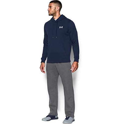 Under Armour Rival Fitted Pull Over Sudadera con Capucha, Hombre, Azul (Midnight Navy/White 410), L