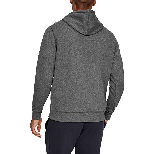 Under Armour Rival Fitted Pull Over Sudadera con Capucha, Hombre, Gris (Carbon Heather/Black 090), L