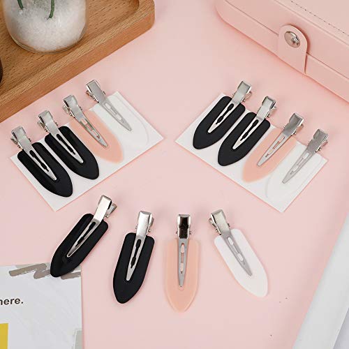 upain 12 Piezas Pinzas para el Pelo sin Doblar Rizos Horquillas sin Arrugas Pinzas de Cabello Hair Pin Curl Clips para Peinado Pulseras de Dedos o para Maquillaje Mujer Niña Negro Blanco Rosa