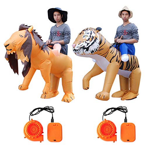 UYT Monte Tigre León Inflable Traje de Fiesta Temática Juguete Inflable, Monte Inflable Disfraz de León Tigre Disfraz Disfraz Cosplay Halloween Fiesta Juguete