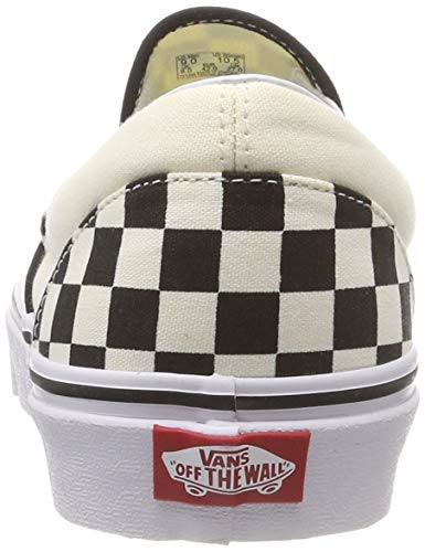 Vans Classic Slip-On - Mocasines unisex, Blanco (Blk Whtchckerbo), 40.5