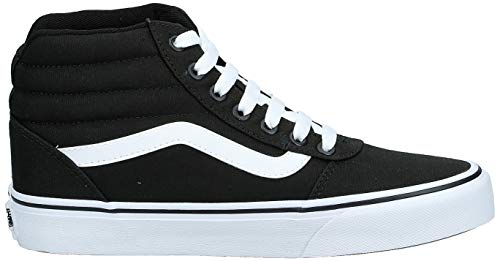 Vans Ward Hi Mujer, Zapatillas Altas, Negro (Canvas) Black/White 187, 39 EU