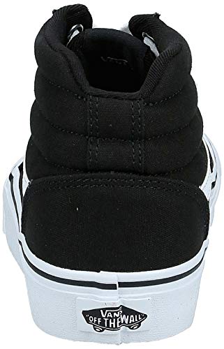 Vans Ward Hi Mujer, Zapatillas Altas, Negro (Canvas) Black/White 187, 39 EU