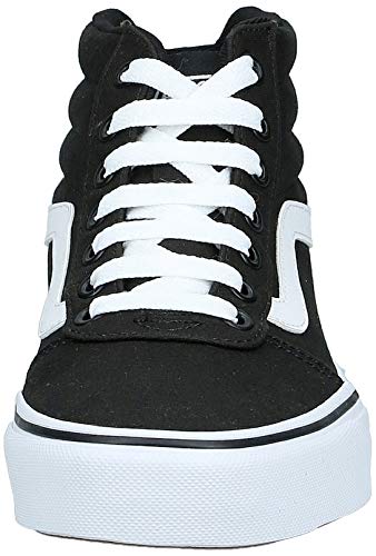 Vans Ward Hi Mujer, Zapatillas Altas, Negro (Canvas) Black/White 187, 39 EU