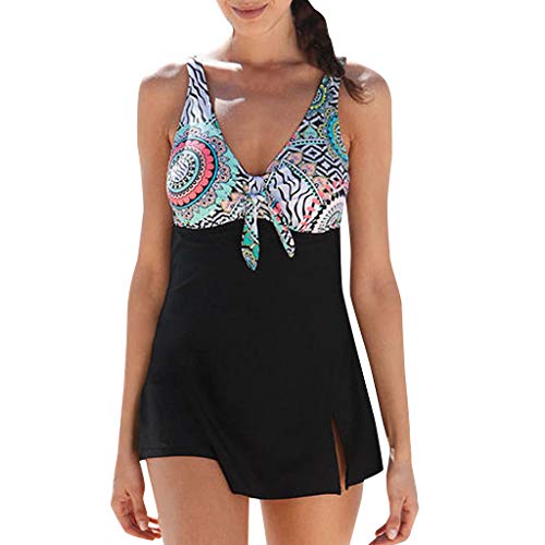 VECDY Bañadores De Mujer Sexy Brasileño, Vestidos Verano Playa Bikinis Mujer 2019 Push Up Traje De Baño Tallas Grandes Mujer Natacion Conjunto Deportivo Mujer Monokini Bohemio Verano （Negro，3XL）