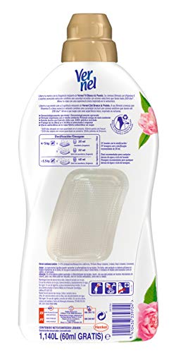 Vernel Suavizante Lavadora Concentrado Aromaterapia Té & Peonia 57 Lavados - Pack de 8, Total: 456 Lavados (10.4 L)